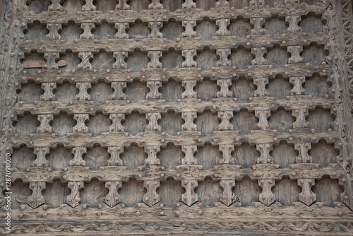 ancient wood wall in verona