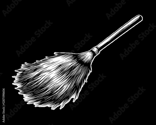 Vintage Feather Duster Illustration