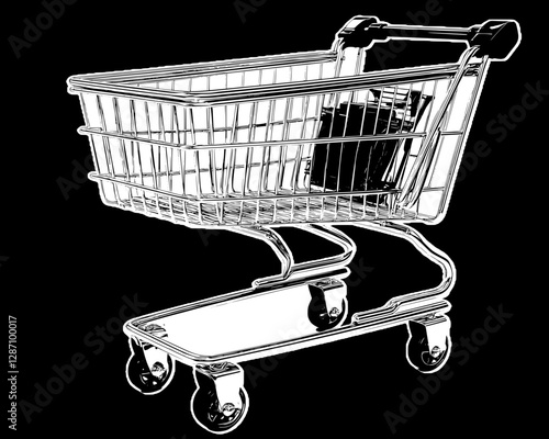 Empty Shopping Cart - Modern Retail Design