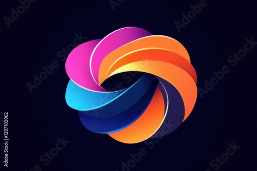 Abstract colorful spiral swirl loop design