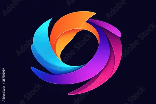 Abstract colorful spiral swirl loop design