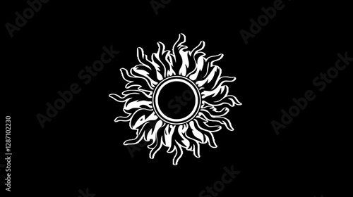 Elegant Black and White Sun Graphic Design