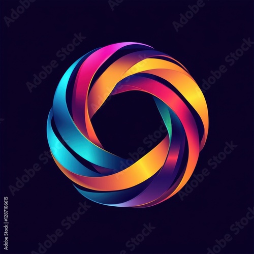Circular braided ribbon in vibrant colors	