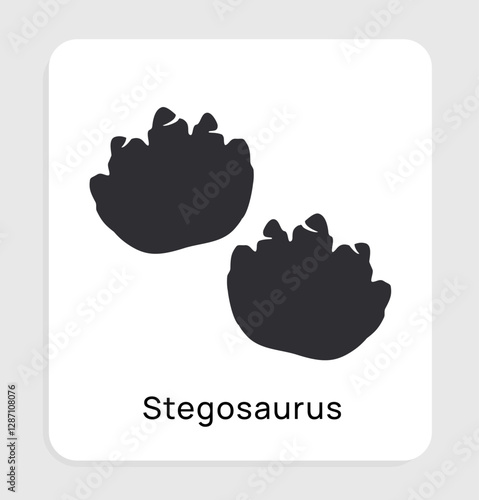 Stegosaurus footprints icon. Vector illustration