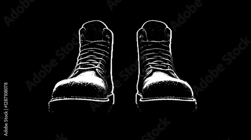 Stylish Black Winter Boots with Snow