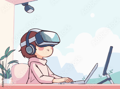 Immersive Virtual Reality Simulation Scene
