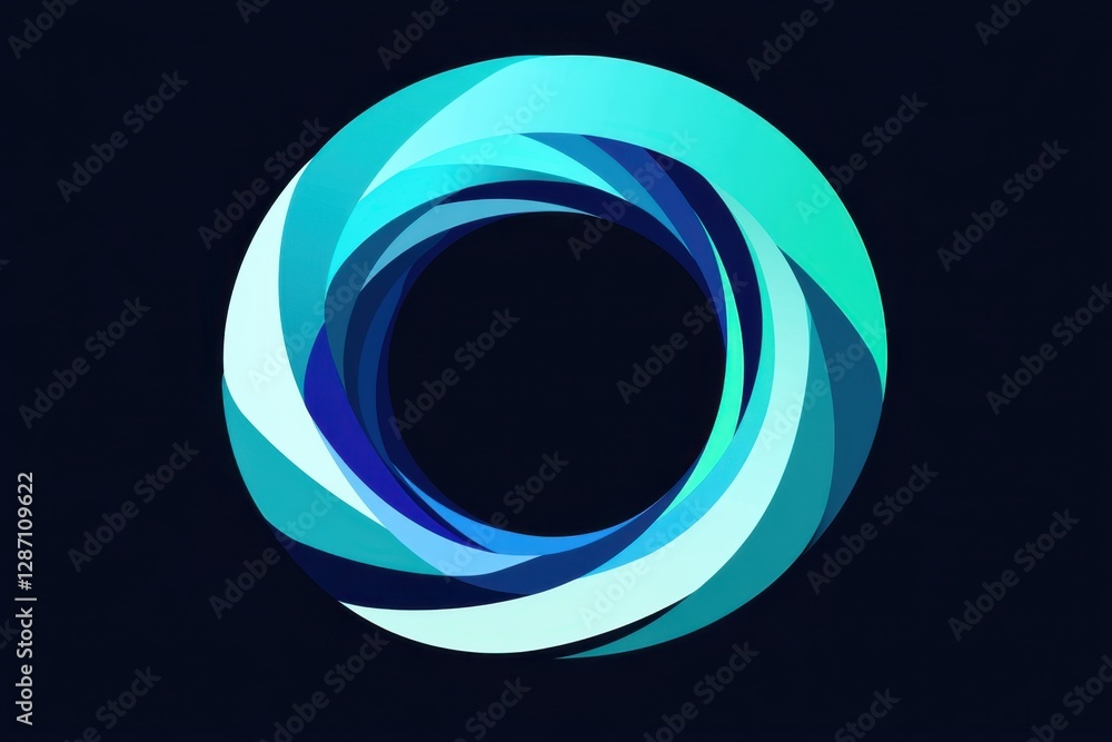 Blue circular swirl with icy tones Blue circular swirl with icy tones