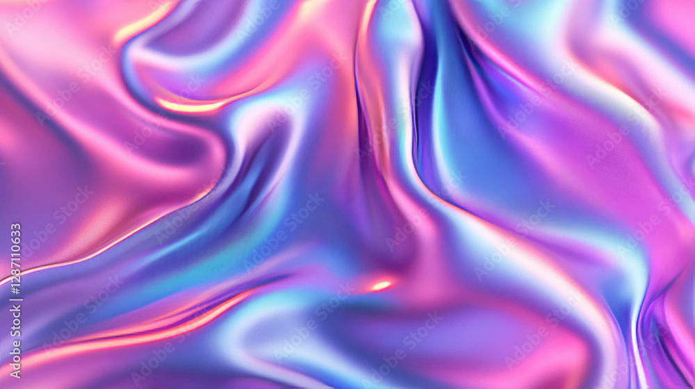 Obraz premium Vibrant iridescent foil texture - perfect for creative design and backgrounds