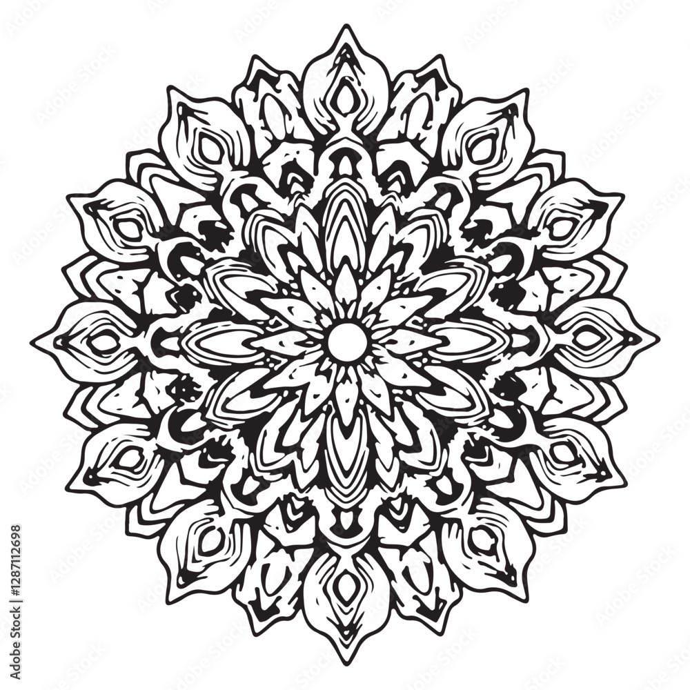 Intricate Floral Mandala – Symmetrical Design Intricate Floral Mandala – Symmetrical Design