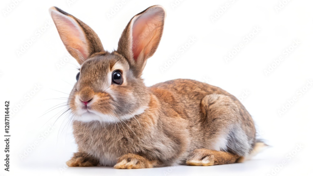 Fototapeta premium Brown Rabbit on White Background