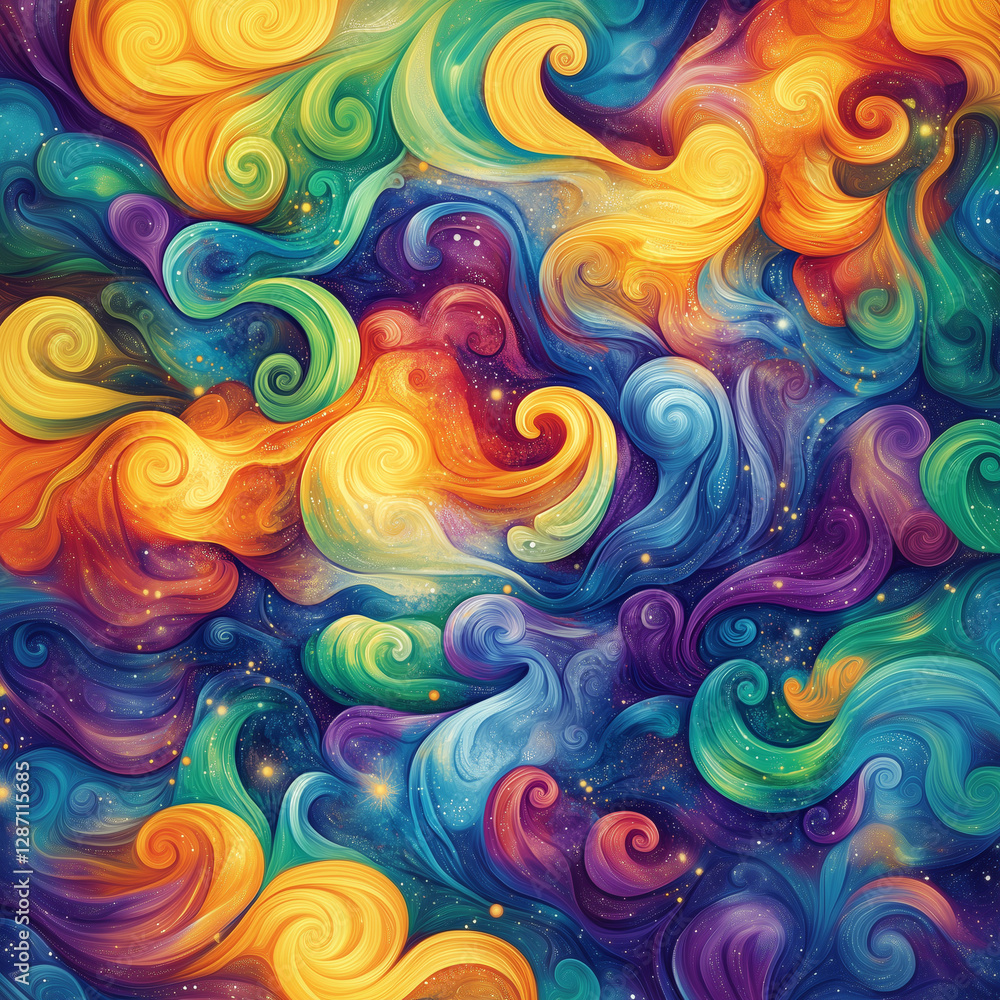 Vibrant Swirling Abstract Painting Vibrant Swirling Abstract Painting