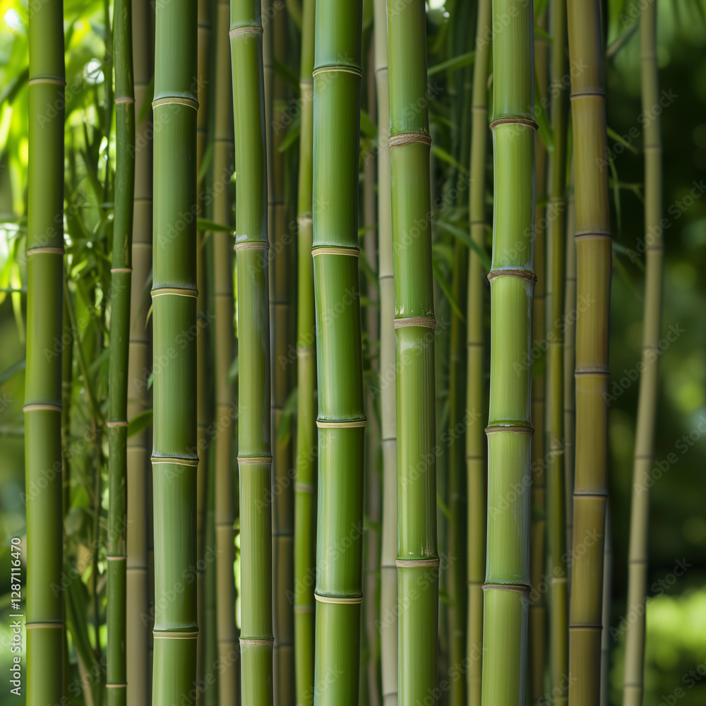 Close Up of Vibrant Green Bamboo Stalks Close Up of Vibrant Green Bamboo Stalks