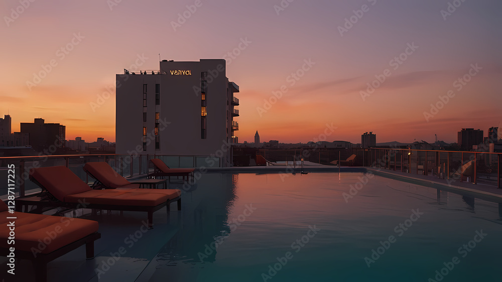 Obraz premium Infinity Pool Hotel with a Modern Touch