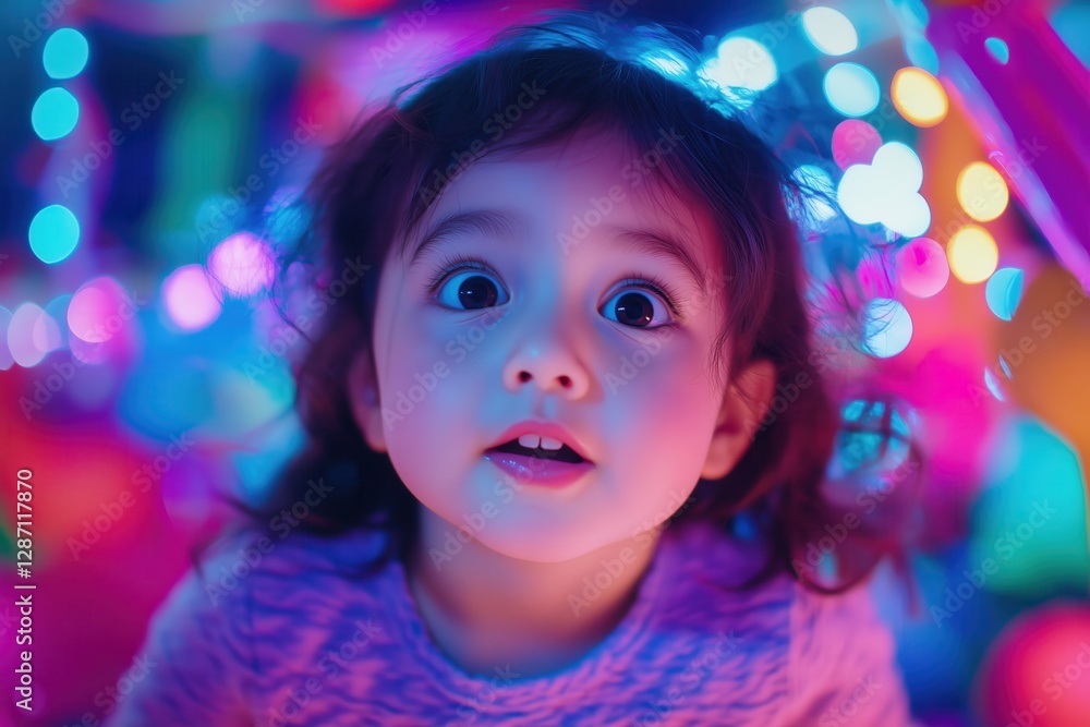 A young Latino child with wide eyes, full of surprise and curiosity A young Latino child with wide eyes, full of surprise and curiosity