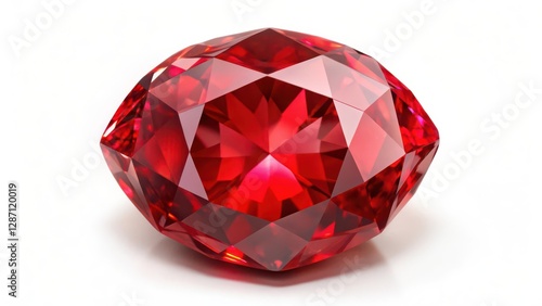 Red Gemstone on White Background