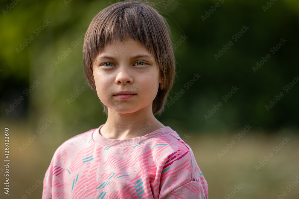Portrait of little adorable girl walking in park Portrait of little adorable girl walking in park