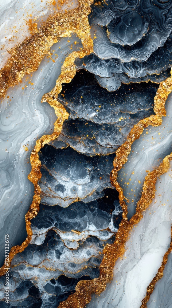 Obraz premium Luxurious abstract marble design with gold and soft color blends