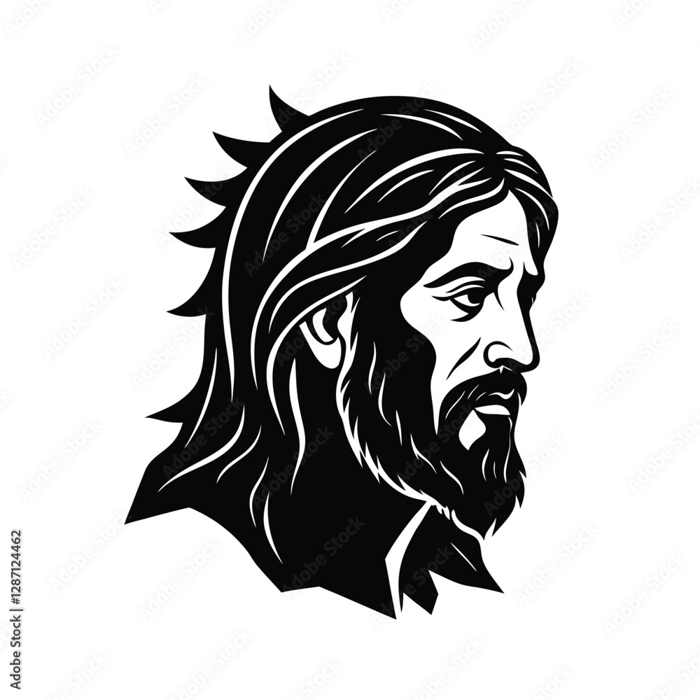 Jesus head silhouette Jesus head silhouette