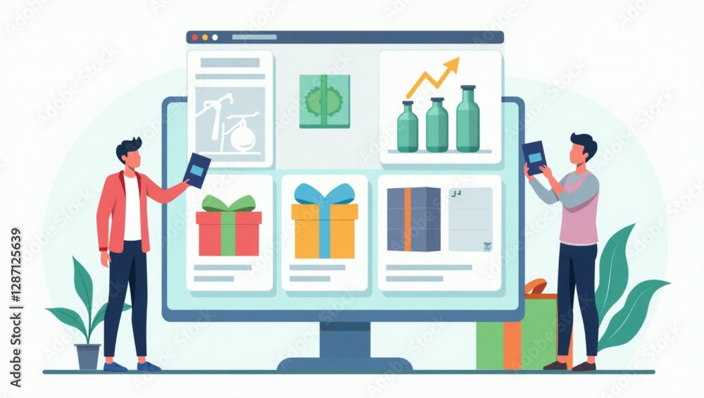 Αυτοκόλλητο Customers Receiving Rewards and Gifts Through Cash Back Loyalty Program for Onli