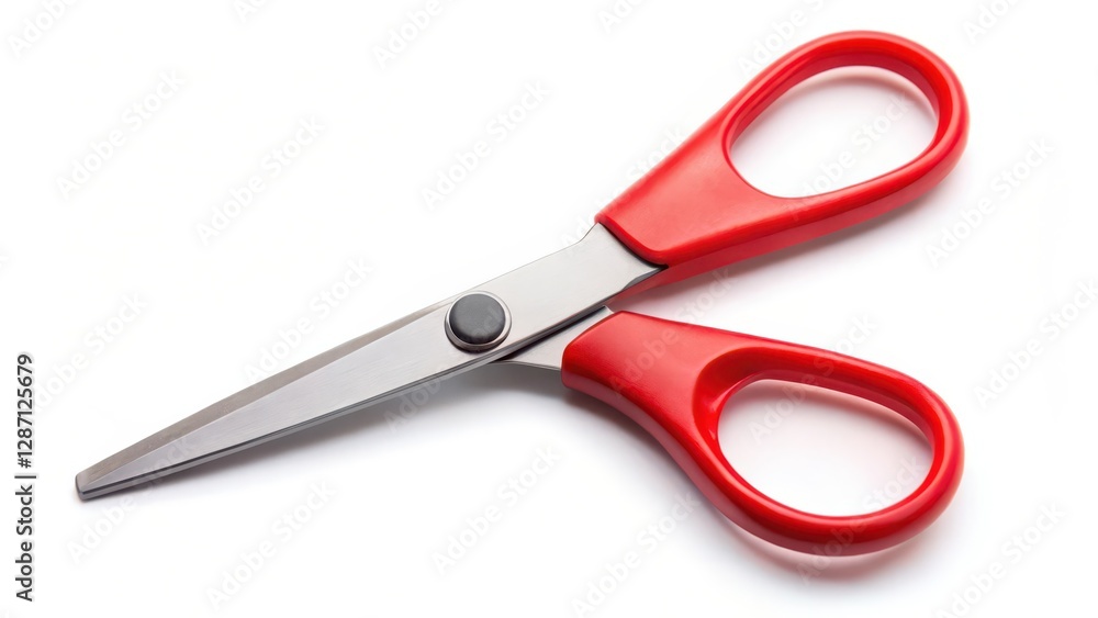 Red Scissors on White Background Red Scissors on White Background