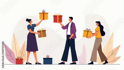 Customers Receiving Rewards and Gifts Through Cash Back Loyalty Program for Online Shopping Purchases