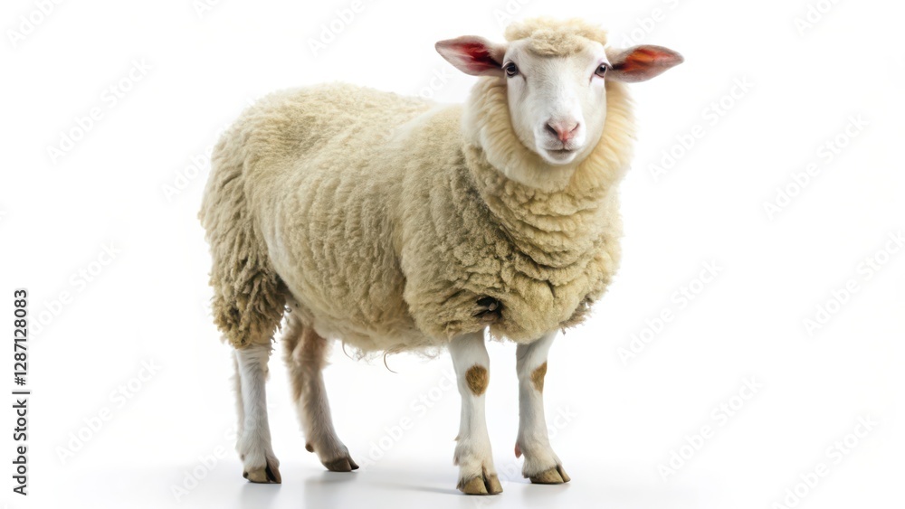 Fototapeta premium Sheep on White Background