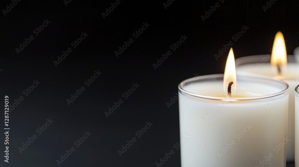 Three lit candles on dark background, remembrance Three lit candles on dark background, remembrance
