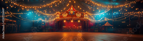 Wallpaper Mural Vibrant circus performance fairground event photography nighttime wide angle entertainment experience Torontodigital.ca