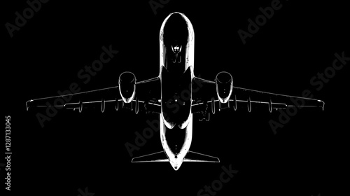 Monochromatic Airplane Silhouette