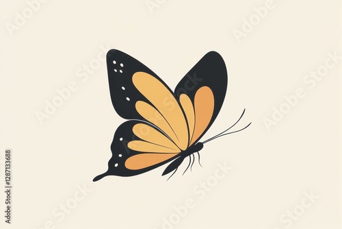 Minimalist monarch butterfly illustration	