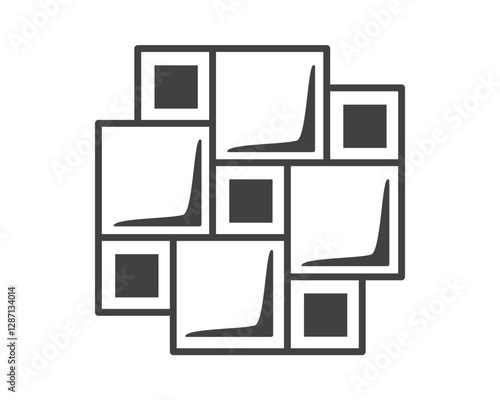 Tile floor line icon isolated on white background. Decorative laying tiles to bathroom, kitchen and others. Vector illustration
