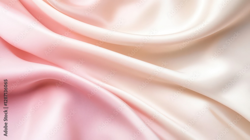 Obraz premium Elegant soft pink silk fabric with delicate folds and a smooth texture