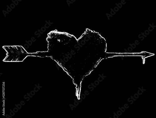 Heart Pierced by an Arrow: A Melancholy Artwork
