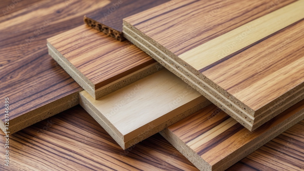 Melamine Faced Blockboard Displays Various Wood Finishes Ideal for Furniture and Interior Design Applications Melamine Faced Blockboard Displays Various Wood Finishes Ideal for Furniture and Interior Design Applications