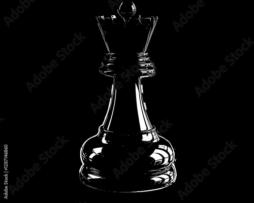 Black Glossy Chess Queen - Powerful Game Piece