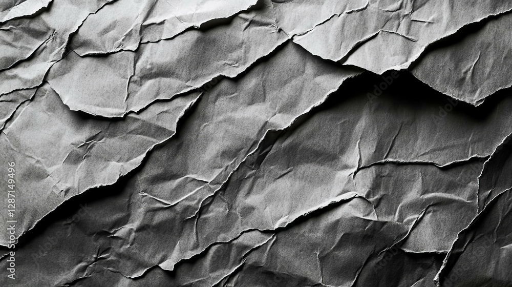 Textured grey abstract design with uneven ribbed paper layers Textured grey abstract design with uneven ribbed paper layers