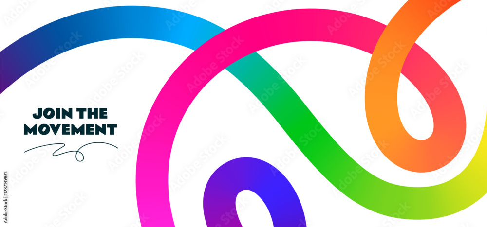 Fototapeta premium Abstract Background with Color Gradient Shape Pattern. Vector Curve Line Waves. 3D Squiggle Rainbow Ribbons. Geometric Design Elements. Modern Graphic with Gradation