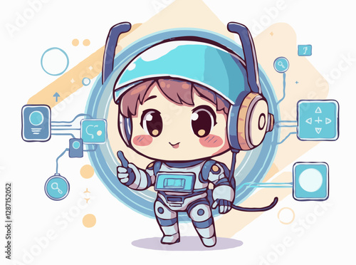 Futuristic Technology Concept in Abstract Vector Design