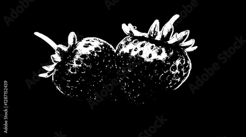 Two Vibrant Strawberries