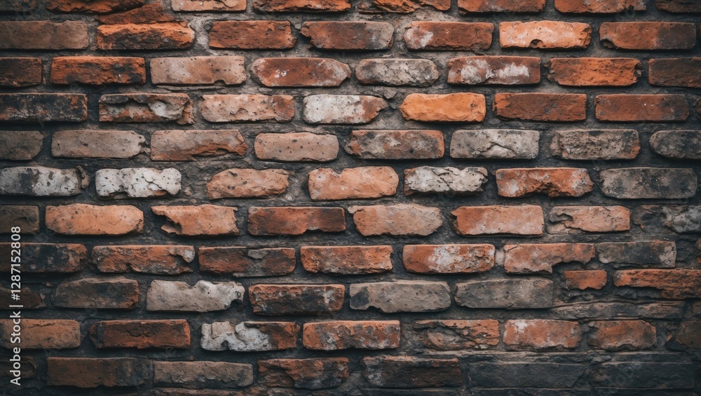 Naklejka premium Rustic brick wall texture showcasing weathered and aged elements for grunge backgrounds and architectural design projects