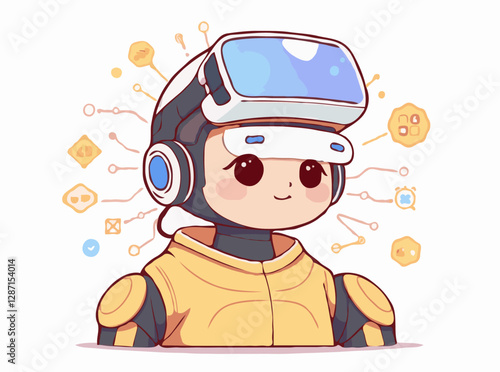 Artificial Intelligence and Virtual Reality Technology Graphic