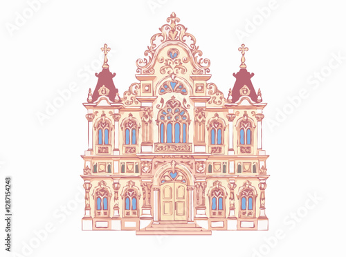 Intricate Baroque Architecture Design Elements Vector