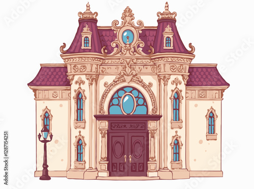 Intricate Baroque Architecture Design Elements Vector
