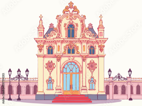 Intricate Baroque Architecture Design Elements Vector