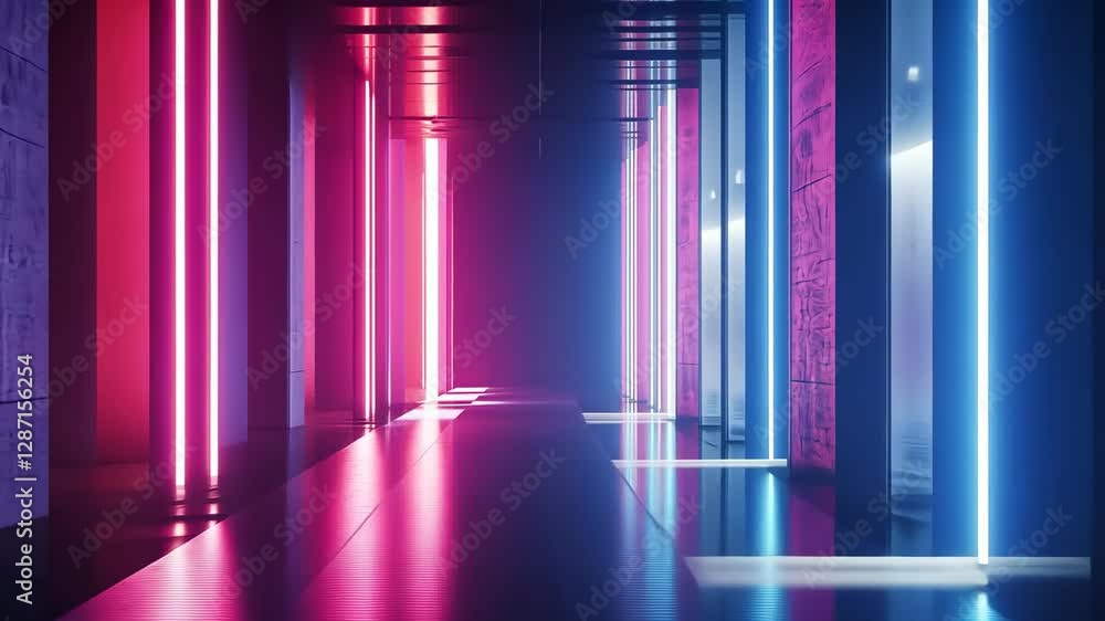 Neon Corridor: A Futuristic Cyberpunk Dreamscape Neon Corridor: A Futuristic Cyberpunk Dreamscape