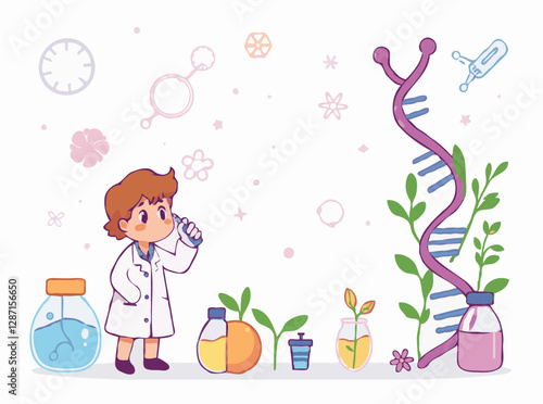 Biotechnology and Genetics Science Vector Concept