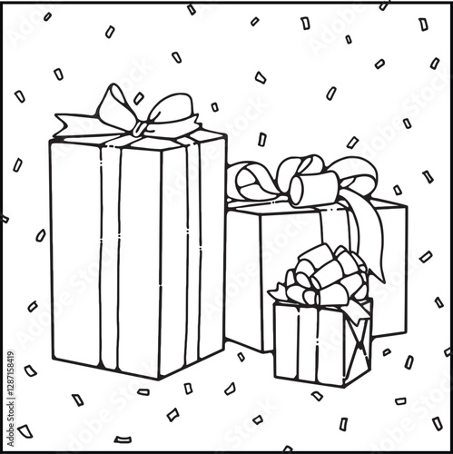 gift boxes lineart