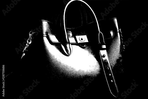 Sleek Black Leather Handbag - Exquisite Design