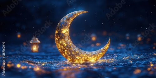 Wallpaper Mural Crescent Moon Night: A Magical Ramadan Scene Torontodigital.ca