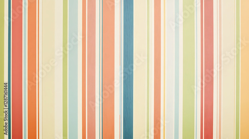 A colorful striped wall with a blue stripe